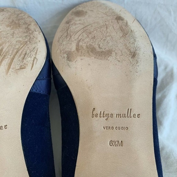 Bettye Muller Loafers Blue Velvet Ribbon 6.5 heel - Picture 9 of 10
